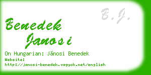 benedek janosi business card