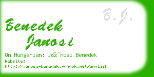 benedek janosi business card